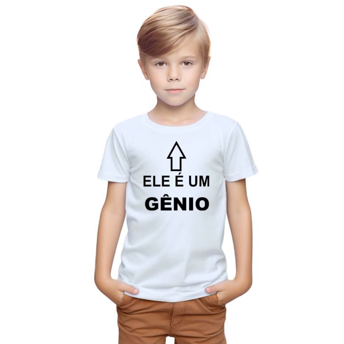 Camiseta Ele É Um Gênio Estampa Personalizada