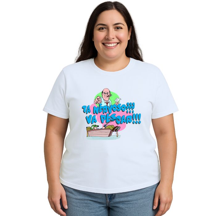 Camiseta Ta Nervoso Va Pescar Estampa Personalizada