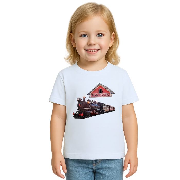 Camiseta Passa Quatro Trem Maria Fumaça Personalizada