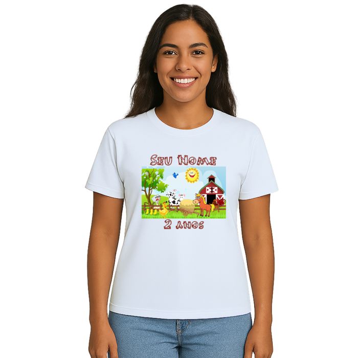 Camiseta Fazendinha Animais Estampa Personalizada