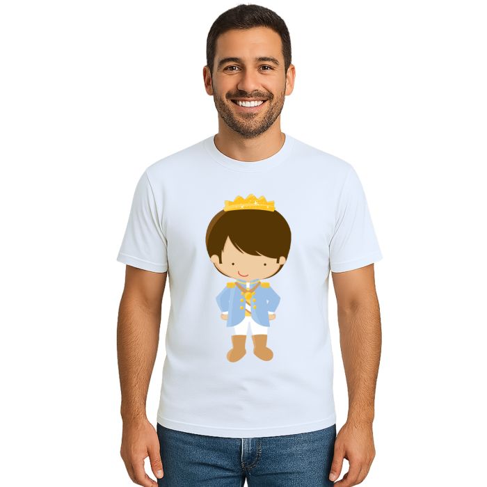 Camiseta Príncipe Criança Realeza Estampa Personalizada