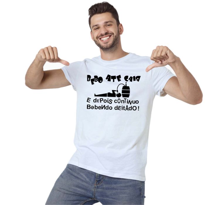Camiseta Bebo Até Cair Depois Estampa Personalizada