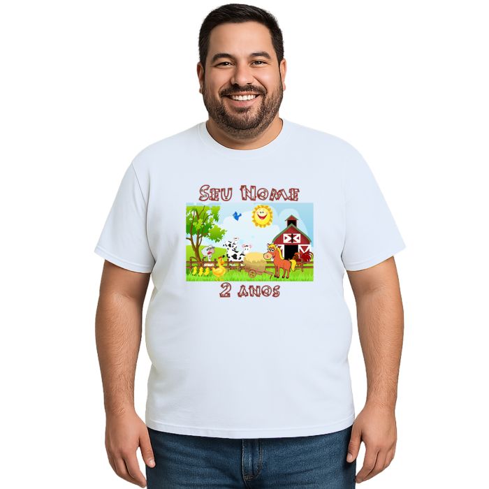 Camiseta Fazendinha Animais Estampa Personalizada