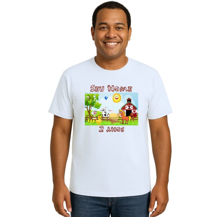 Camiseta Fazendinha Animais Estampa Personalizada