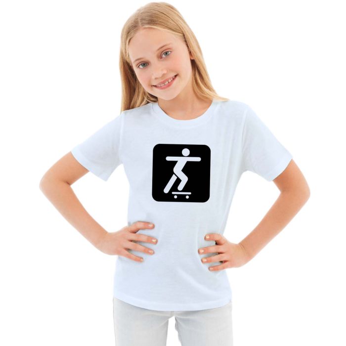 Camiseta Skate SK8 Skatista Estampa Personalizada Algodão