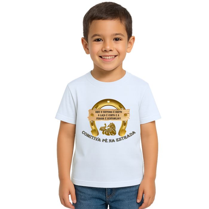 Camiseta Comitiva Pé Na Estrada Estampa Personalizada