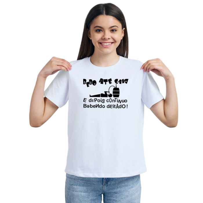 Camiseta Bebo Até Cair Depois Estampa Personalizada