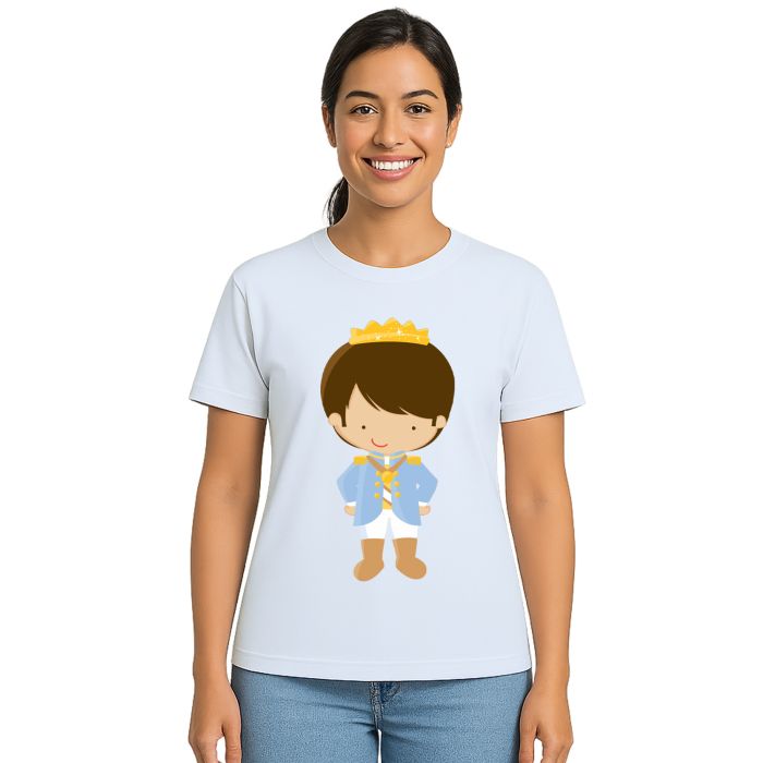 Camiseta Príncipe Criança Realeza Estampa Personalizada