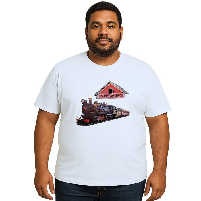 Camiseta Passa Quatro Trem Maria Fumaça Personalizada