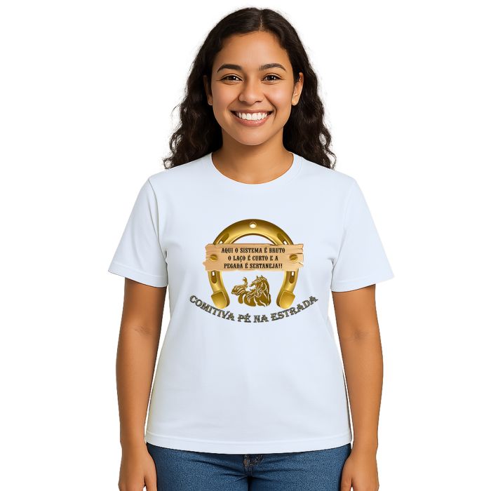 Camiseta Comitiva Pé Na Estrada Estampa Personalizada