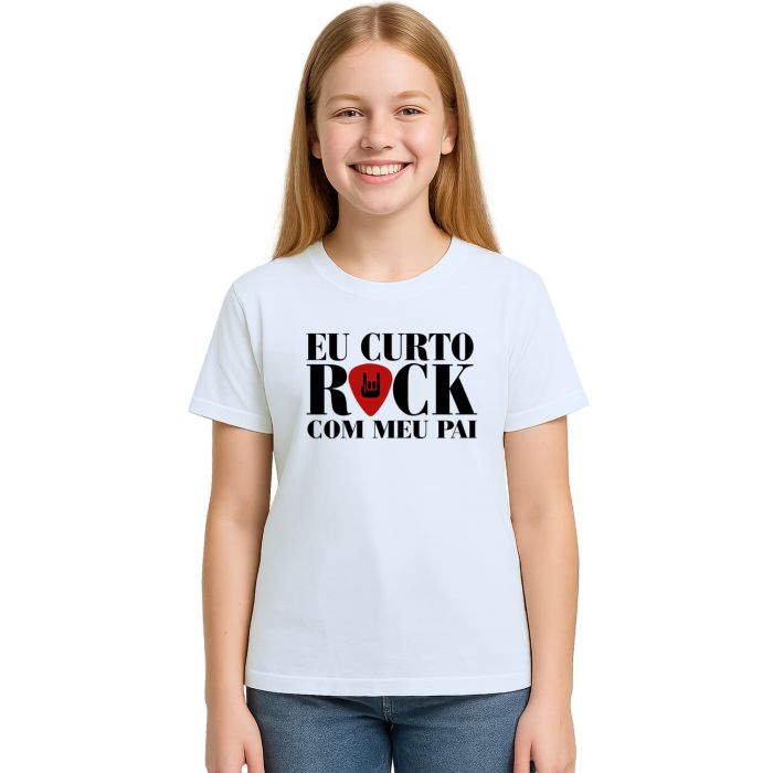 Kit 2 Camisetas Rock And Roll Pai e Filha Personalizadas