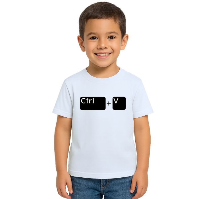 Kit 2 Camisetas CTRL C V Copia Cola Pai e Filho Personalizadas