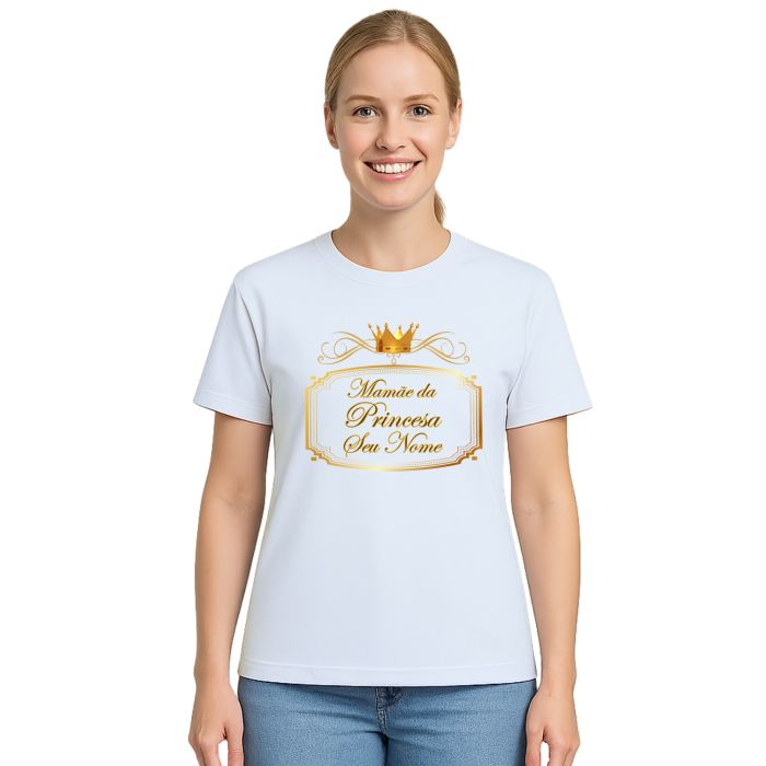 Kit 3 Camisetas Princesa Festa Aniversário Personalizadas