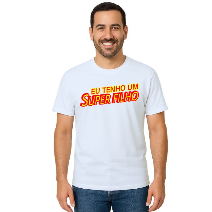Kit 2 Camisetas Super Pai e Filho Dia dos Pais Personalizada