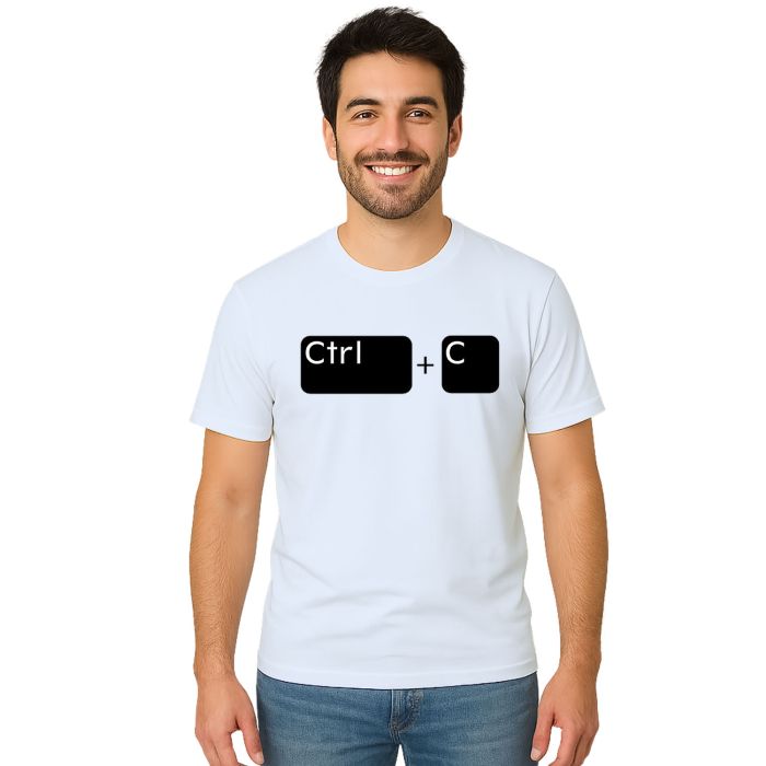 Kit 2 Camisetas CTRL C V Copia Cola Pai e Filho Personalizadas