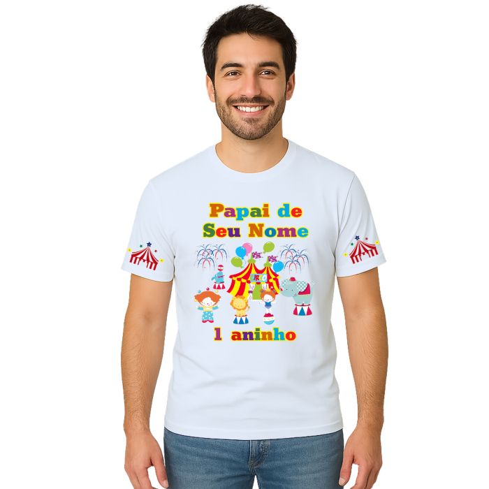 Kit 3 Camisetas Circo Festa Aniversário Personalizadas