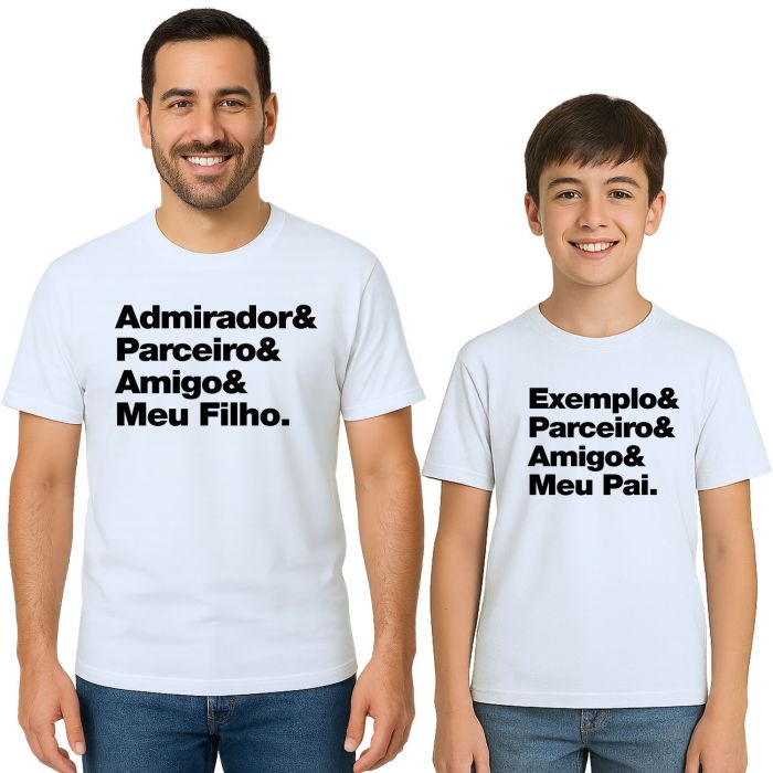 Kit 2 Camisetas Pai e Filho Parceiros Personalizadas