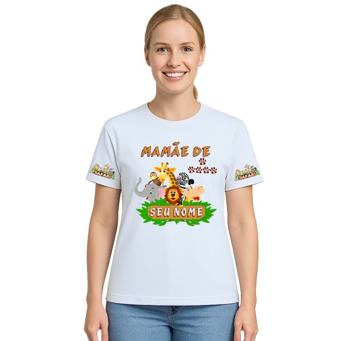 Kit 3 Camisetas Safari Animais Personalizadas Aniversário