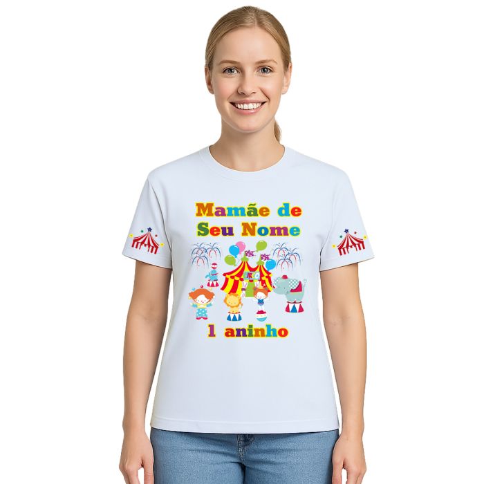 Kit 3 Camisetas Circo Festa Aniversário Personalizadas