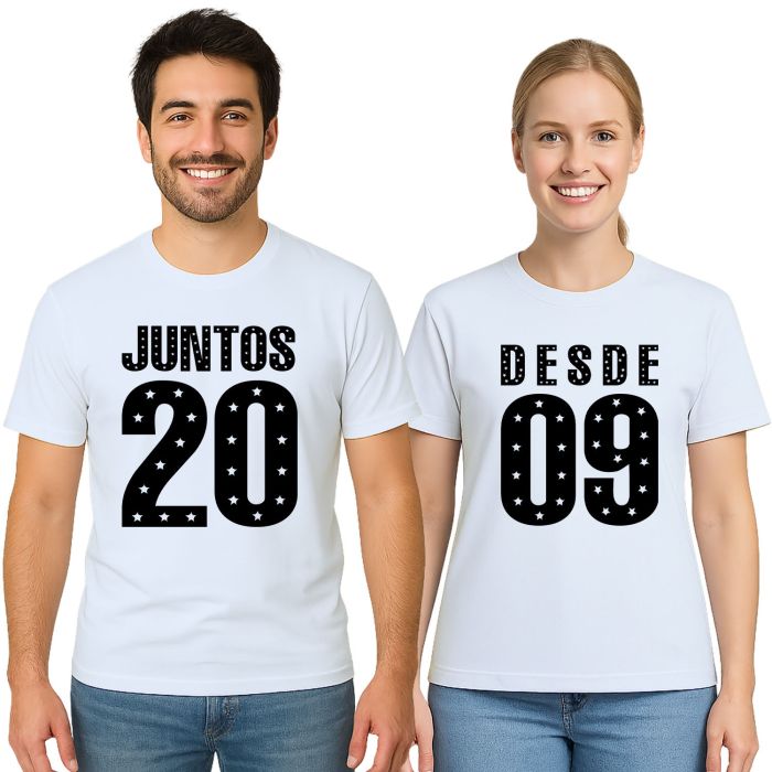 Kit 2 Camisetas Namorados Juntos Aniversário Personalizadas