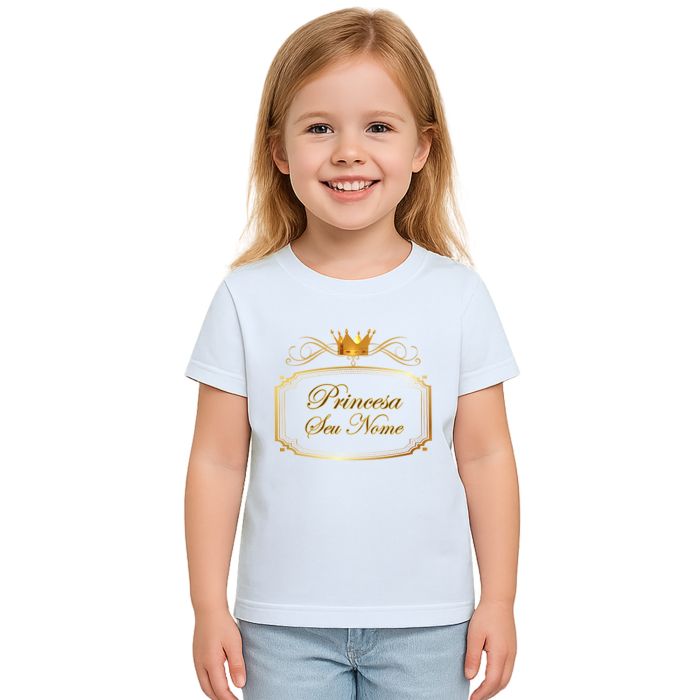 Kit 3 Camisetas Princesa Festa Aniversário Personalizadas