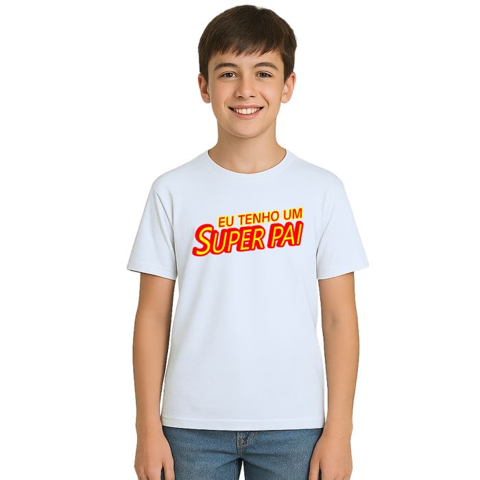 Kit 2 Camisetas Super Pai e Filho Dia dos Pais Personalizada
