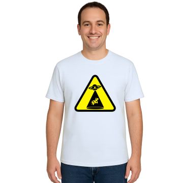 Camiseta Vaca Abduzida Cuidado Estampa Personalizada
