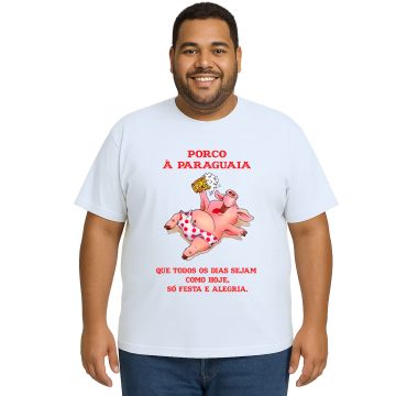 Camiseta Churrasco Porco A Paraguaia Estampa Personalizada