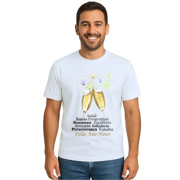 Camiseta Ano Novo Réveillon Brinde Frases Personalizada