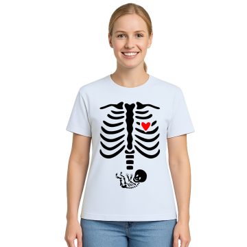 Camiseta Esqueleto Raio X Grávida Estampa Personalizada