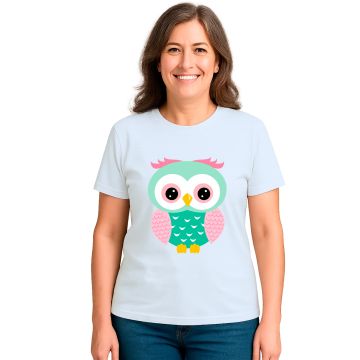 Camiseta Coruja Verde Corujinha Estampa Personalizada