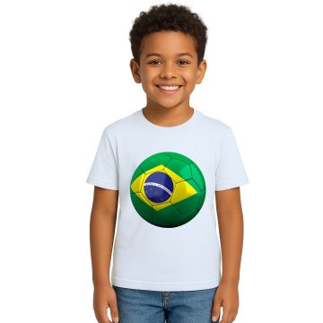 Camiseta Brasil Bola Futebol Estampa Personalizada