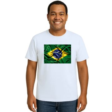 Camiseta Brasil Bandeira Torcida Estampa Personalizada