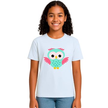 Camiseta Coruja Verde Asas Estampa Personalizada