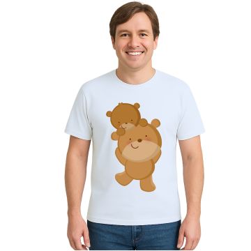 Camiseta Urso Pai e Filho Brincando Personalizada