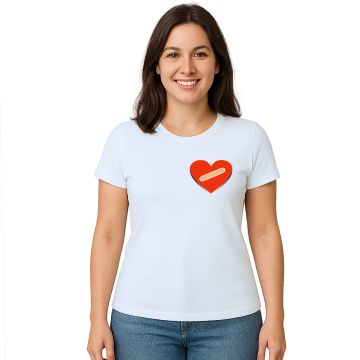 Camiseta Coração Band Aid Curativo Estampa Personalizada