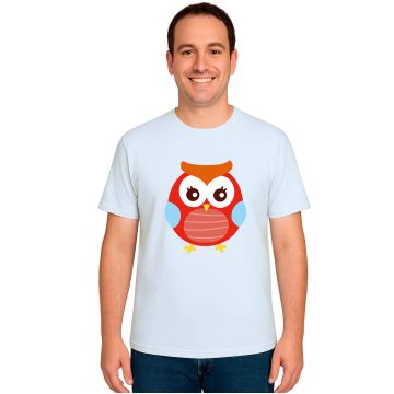 Camiseta Coruja Vermelha Pose Estampa Personalizada