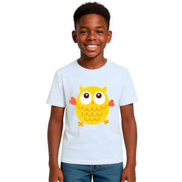 Camiseta Coruja Amarela Owl Estampa Personalizada