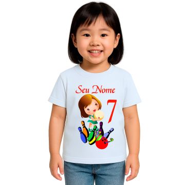 Camiseta Boliche Aniversário Girl Estampa Personalizada