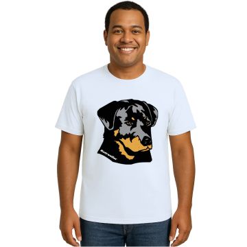 Camiseta Cachorro Rottweller Face Estampa Personalizada