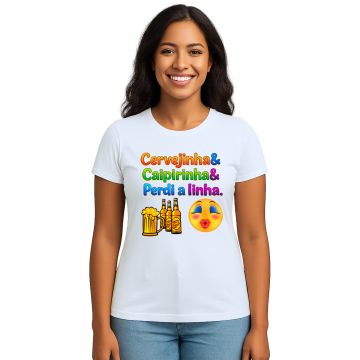 Camiseta Cervejinha Caipirinha Perdi Linha Personalizada