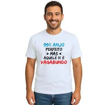 Camiseta 99% Anjo 1% Vagabundo Estampa Personalizada