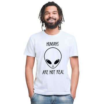 Camiseta Et Humans Are Not Real Alienígena Algodão