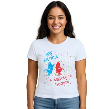 Camiseta 99% Santa 1% Humm Estampa Personalizada
