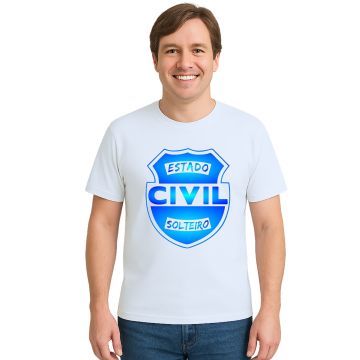 Camiseta Estado Civil Solteiro Estampa Personalizada