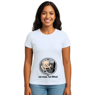 Camiseta Bebê Barriga Tal Mãe Tal Filho Personalizada