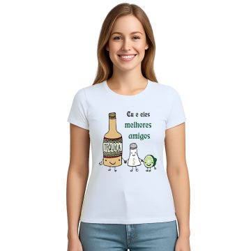 Camiseta Melhores Amigos Tequila Estampa Personalizada