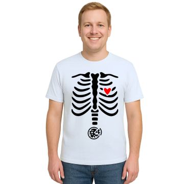 Camiseta Esqueleto Raio X Pizza Estampa Personalizada