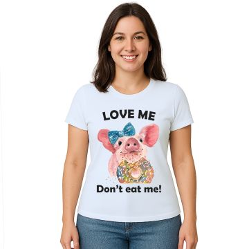 Camiseta Love Me Don't Eat Me Vegana Personalizada