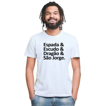 Camiseta Espada Escudo Dragão São Jorge Personalizada